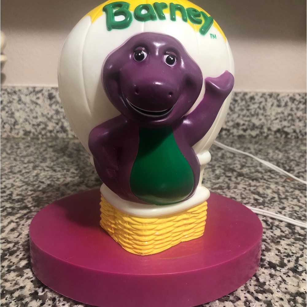 VINTAGE Barney Purple working Night Light has minor discoloration